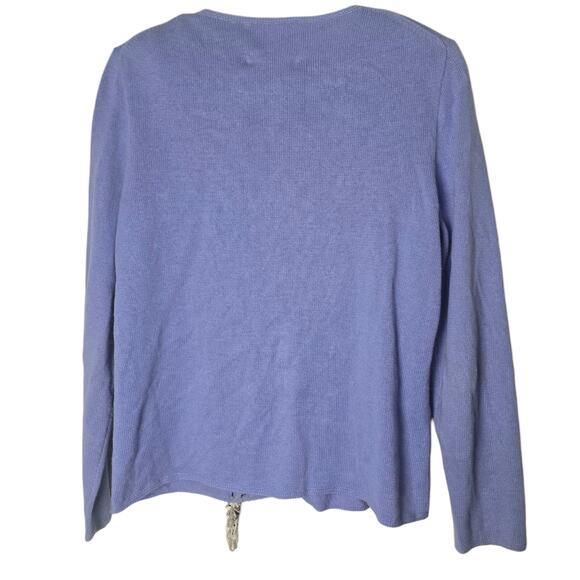 Rare Michael Simon Beaded Sequin Dog Cardigan Sweater Purple M - Picture 5 of 9